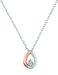 Collier or blanc rose et diamant