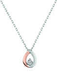 Collier or blanc rose et diamant