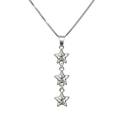 Collier Sautoir Etoiles Argent