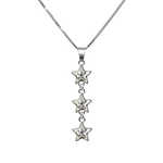 Collier Sautoir Etoiles Argent